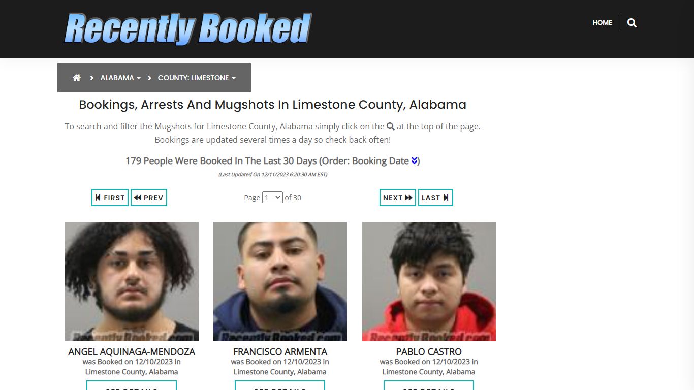Bookings, Arrests and Mugshots in Limestone County, Alabama